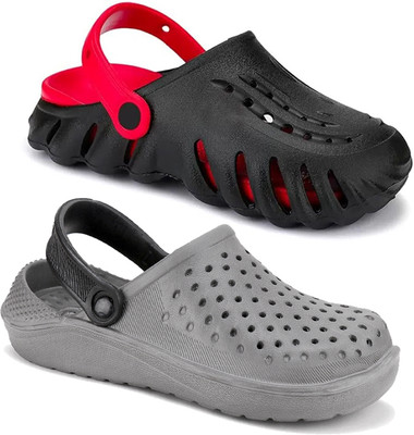Camfoot Men Sandals(Red, Grey , 6)