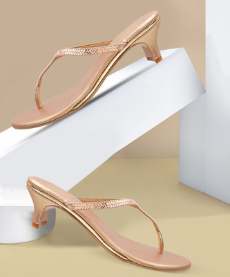 METRO Women Heels(Gold , 8)