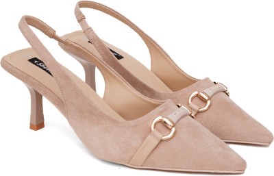 SHERRIF Women Heels(Beige , 8)