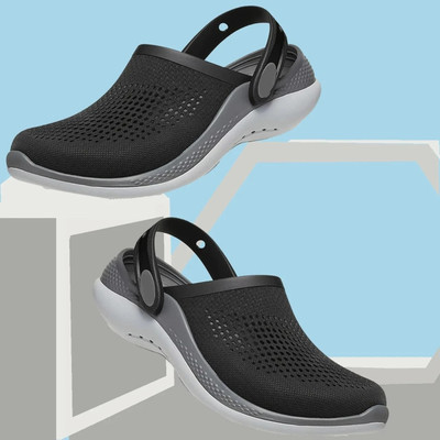 Souk CLASSIC CLOGS Men Clogs(Black, Grey , 8)