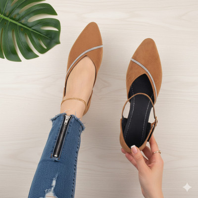 RuWin FASHION Women Bellies(Tan , 3)