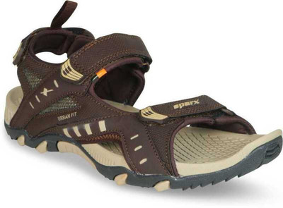 Sparx SS 485 Men Sandals(Brown, Beige , 8)