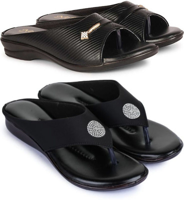 Nekii Traders Women Flats(Black, Black , 6)