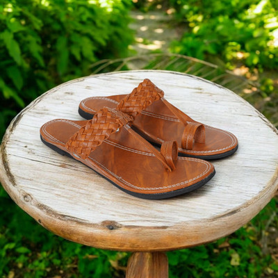 DFR Ethnic Sandals Men Rajasthani Slipper Chappals Men Casual(Brown , 6)