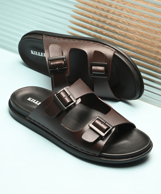 KILLER Sandals | Stylish And Comfortable Daily Casual Ethnic Wear Slippers for Gents | Men Sandals(Brown , 9)