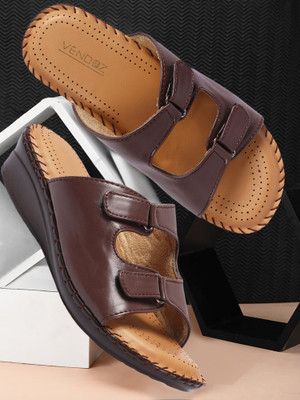 VENDOZ VENDOZ DOCTOR ORTHOPEDIC MEMORY FOAM SANDALS Women Flats(Brown , 4)