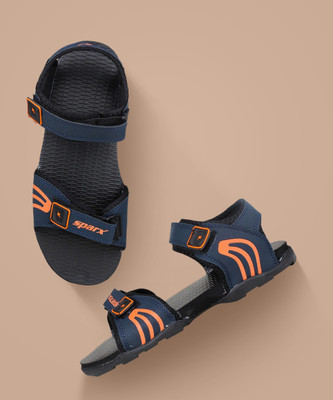 Sparx SS 702 Men Sports Sandals(Blue, Orange , 8 UK/India)