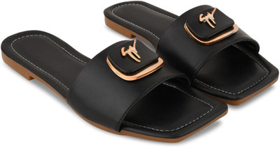 KOMOPT Women Flats(Black , 4)