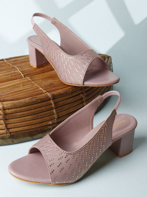 KILLER PT-S-34 Lightweight Comfort Summer Trendy Premium Stylish Party disigin Women Heels(Pink , 4)