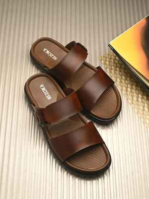 BIZORA Men Sandals(Brown , 10)