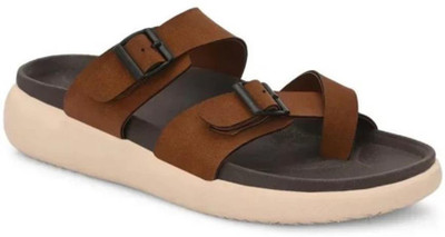 VECHLO Men Sandals(Tan , 8)