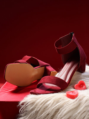 TRASE Women Heels(Maroon , 6)