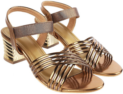MOCHI Women Heels(Gold , 3)