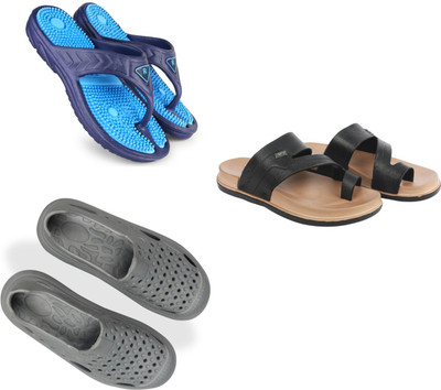Vomoya Men Sandals(Blue, Black, Grey , 9)
