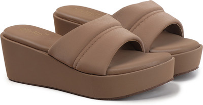 DELY BELY Women Wedges(Brown , 3)