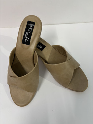 Rebornlife Women Heels(Beige , 8)