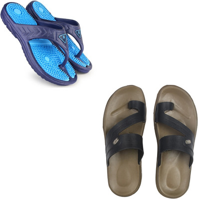 Vomoya Men Sandals(Blue, Black , 7)