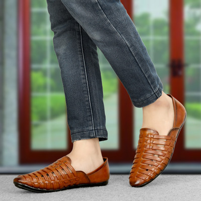 Empeno Stylish/Party Wear/Casual/Light Weight/Trending/Fancy Mojaris For Men(Tan , 8)