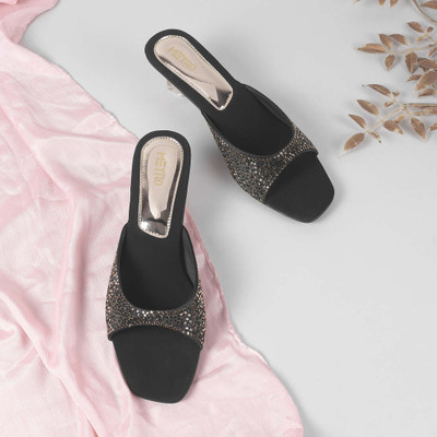 METRO Women Heels(Black , 4)