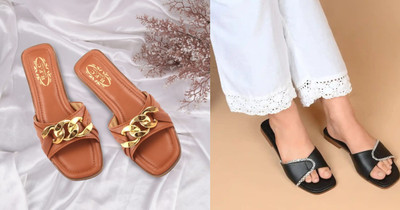 R F C Women Flats(Brown, Black , 7)