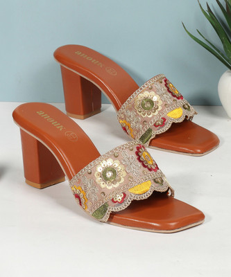 ANOUK Women Heels(Beige , 7)