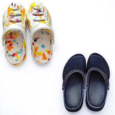 Monrav Men Clogs(Multicolor, Navy , 8)