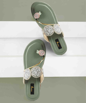 ZIYARAT COLLECTION Women Heels(Green , 8)