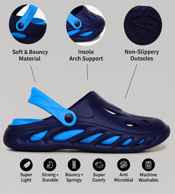 Wild Leopard Men Clogs(Blue , 6)