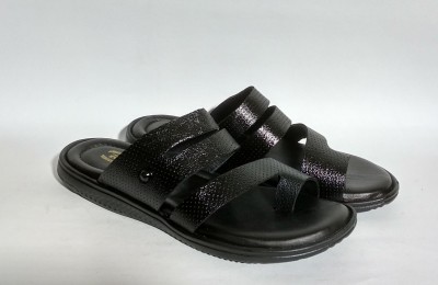 RC LEATHER Men Sandals(Black , 10)