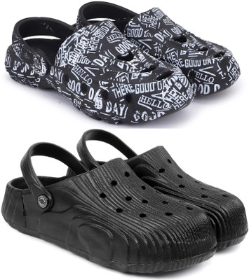 Pampy Angel Men Combo Pack of 2, Ultra cushion, Flipflops, Slipper, Slides, Sandal, Clogs Men Casual(Black, Black , 7)