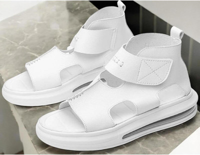 house of common Men Sandals(White , 6)