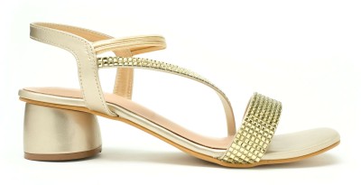 OZURI Women Heels(Gold , 3)