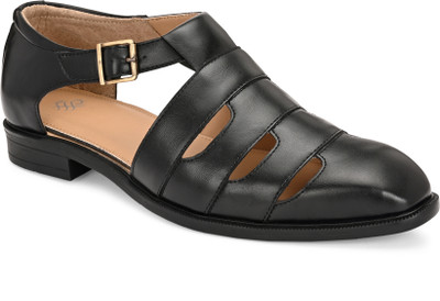 House of Pataudi Men Sandals(Black , 10)