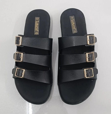 LUXEVE Women Flats(Black , 6)