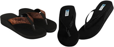 Komfy Women Flats(Black, Brown , 4)
