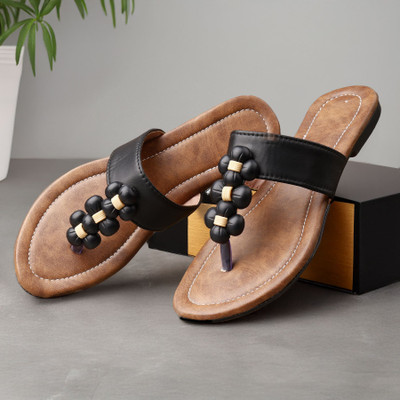 Ramkudi Women Flats(Black , 8)