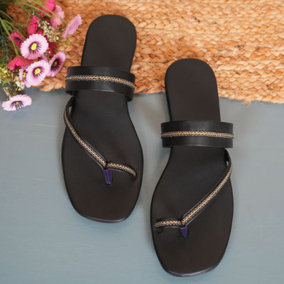 Ramkudi Women Flats(Black , 7)