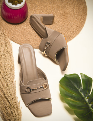 Awonshu Women Heels(Beige , 7)