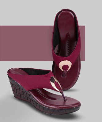 Rimboll Women Wedges(Maroon , 8)