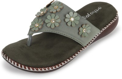 ORTHO JOY Women Flats(Green , 7)