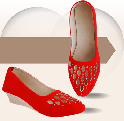 RVA Fashion Women Flats(Red , 6)