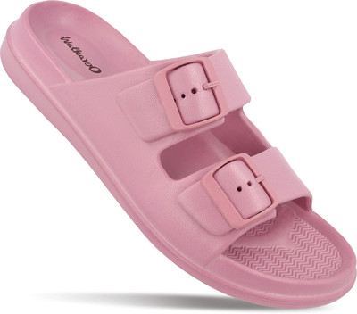 WALKAROO Women Flip Flops(Pink , 5)
