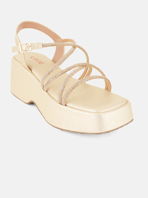 LAVIE Women Wedges(Gold , 4)