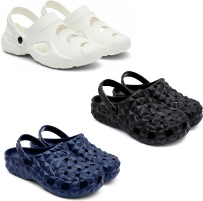 Golf Men Clogs(White, Black, Blue , 7)
