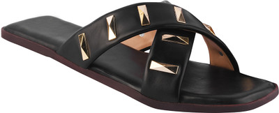 TRYME Women Flats(Black , 6)