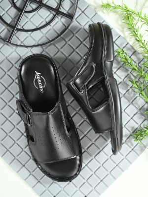 LEONCINO Men's slippers|Sandal|Premium quality|daily causal wear|3 color option Men Black Sandals