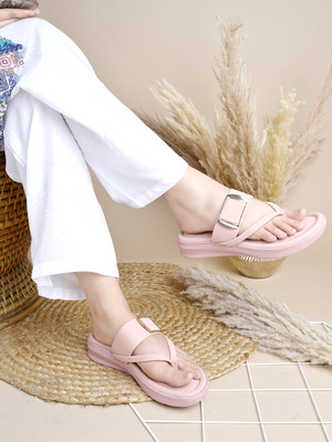 SHOETOPIA Women Wedges(Pink , 6)