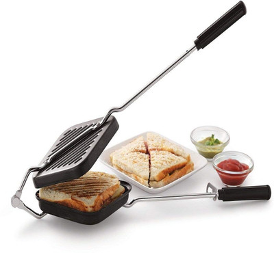 HM EVOTEK Grilled Bread Sandwich Maker Gas Toaster Non Stick for Daily Cooking Needs Grill(Black)
