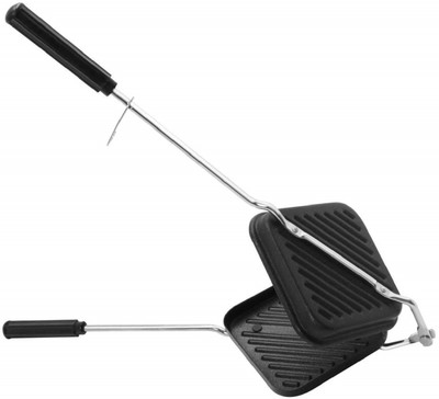 RBGIIT Aluminium Non Stick Sandwich Toaster Gas Compatible Grilled Bread Maker Grill(Black)