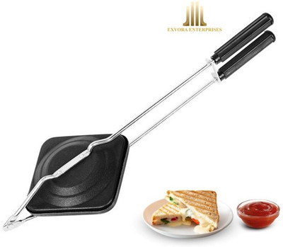 Exvora Enterprises Exvora's Non-Stick Aluminium Mini Gas Toaster | Bread Grill Sandwich Maker Toast(Black)